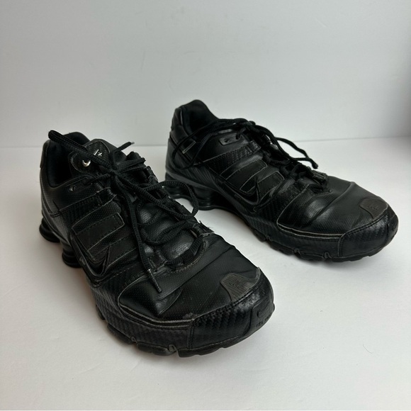 Nike Shox Turbo Triple Black Shoes Men's size 9.5 Sneakers Running Leather - Picture 1 of 11